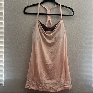 Lululemon C.Y.B. Tank Pretty Pink Angel Wing Grey Space Dye Wee Stripe size L